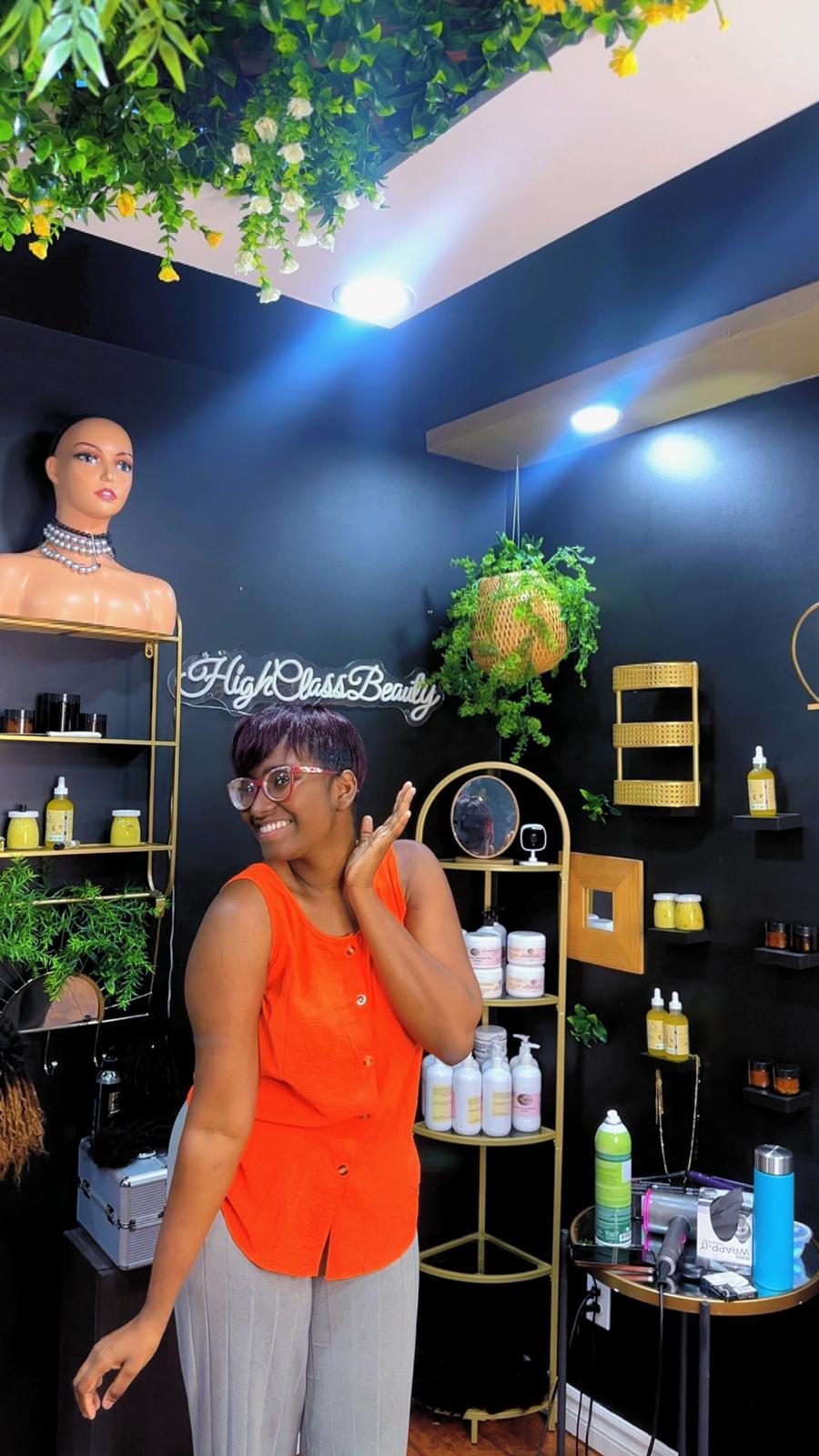 Réalisation coiffure chez HighClassBeauty
